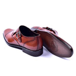 Corrente C001402-4313 Cap Toe Monkstrap Shoes Tan