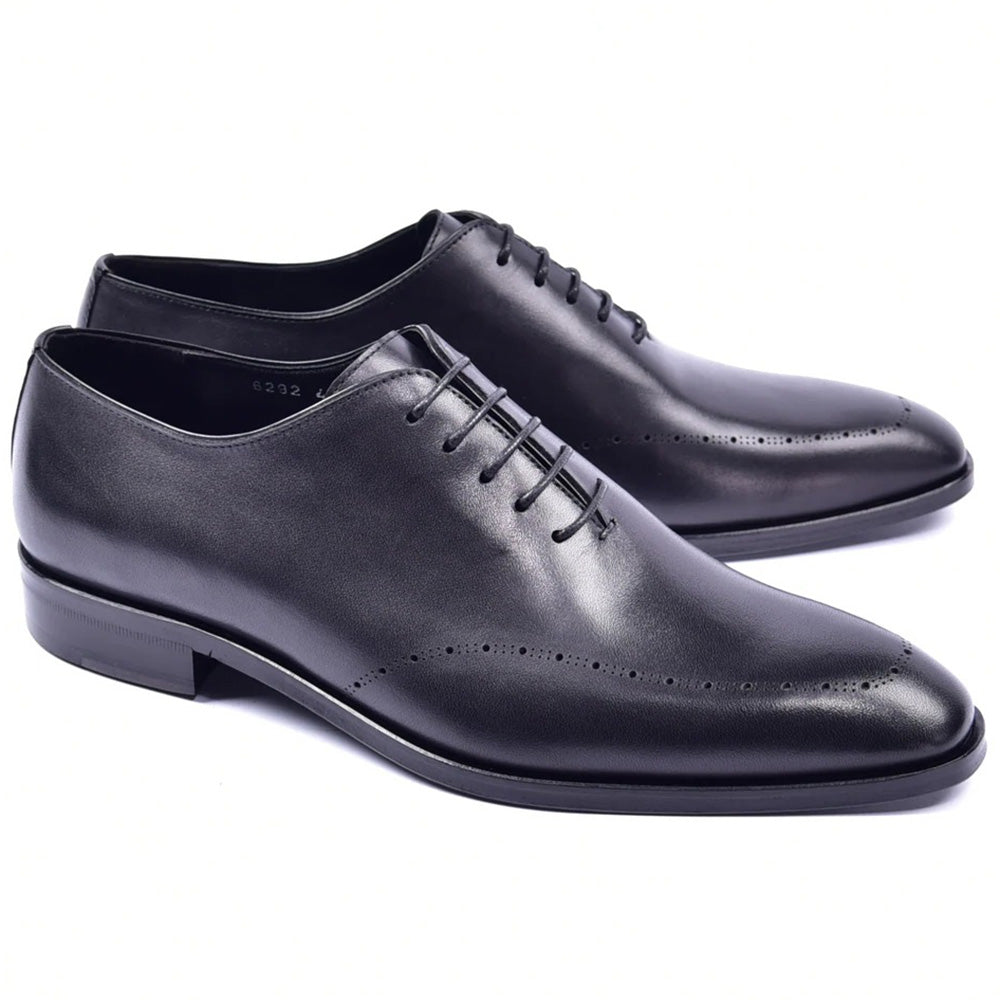Corrente C0014020-5453N Plain Toe Lace-up Shoes Black