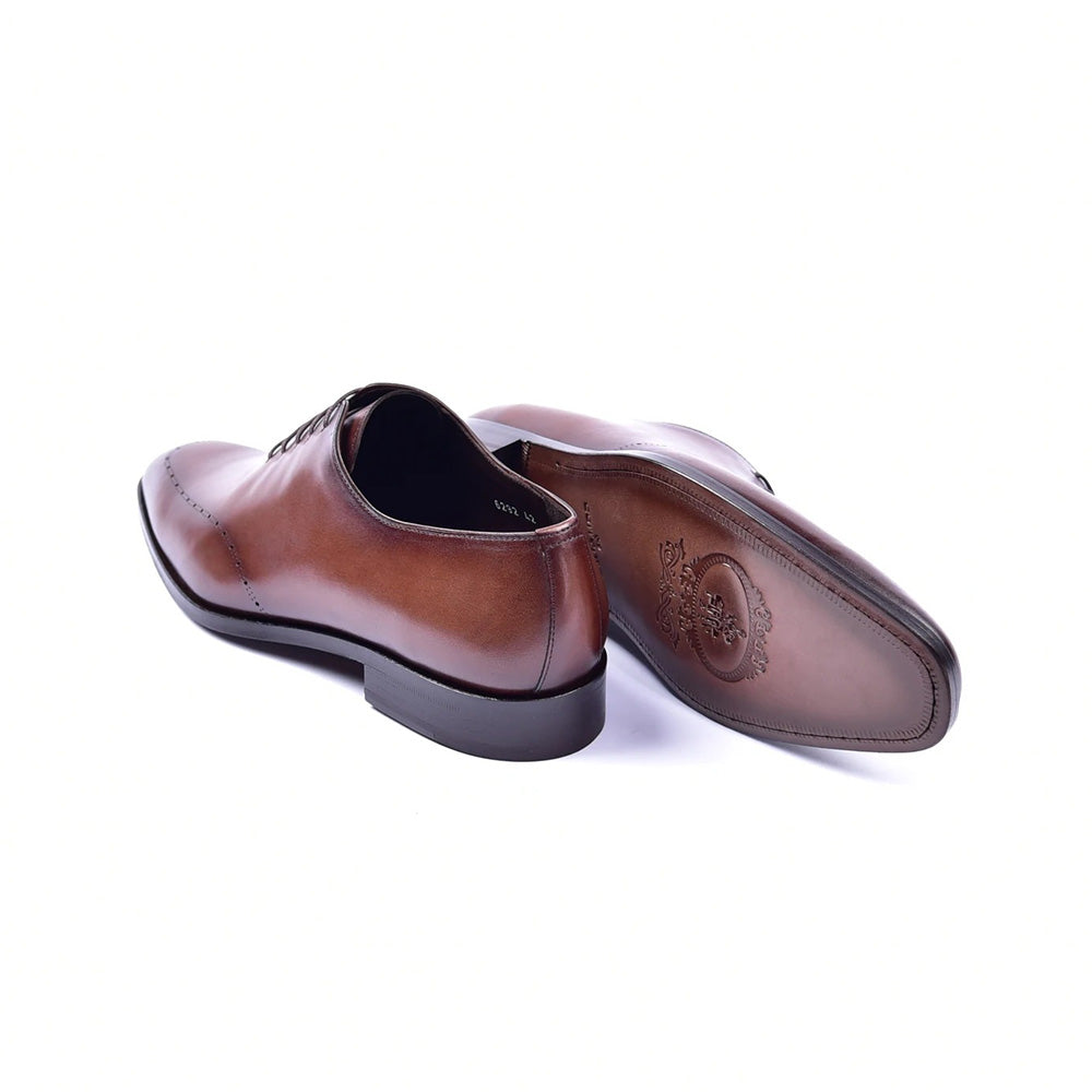 Corrente C0014021-5453N Plain Toe Lace-up Shoes Brown
