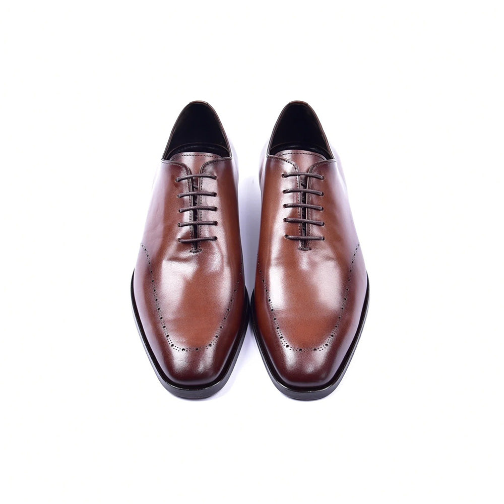Corrente C0014021-5453N Plain Toe Lace-up Shoes Brown