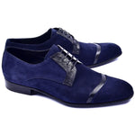Corrente C001404-2432 Cap-toe Suede / Lizard Shoes Navy