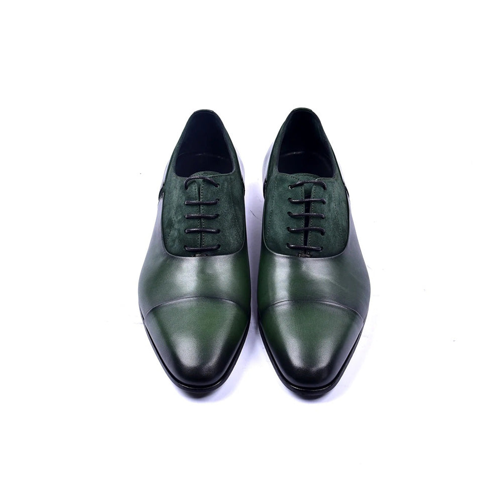 Corrente C0014040-5230 Plain Toe Lace-up Shoes Green