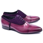 Corrente C0014042-5230 Plain Toe Lace-up Shoes Purple