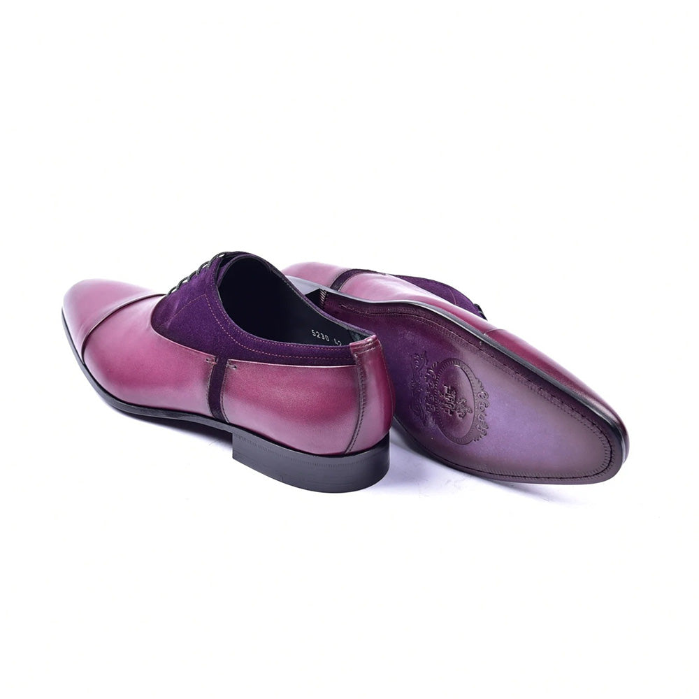 Corrente C0014042-5230 Plain Toe Lace-up Shoes Purple