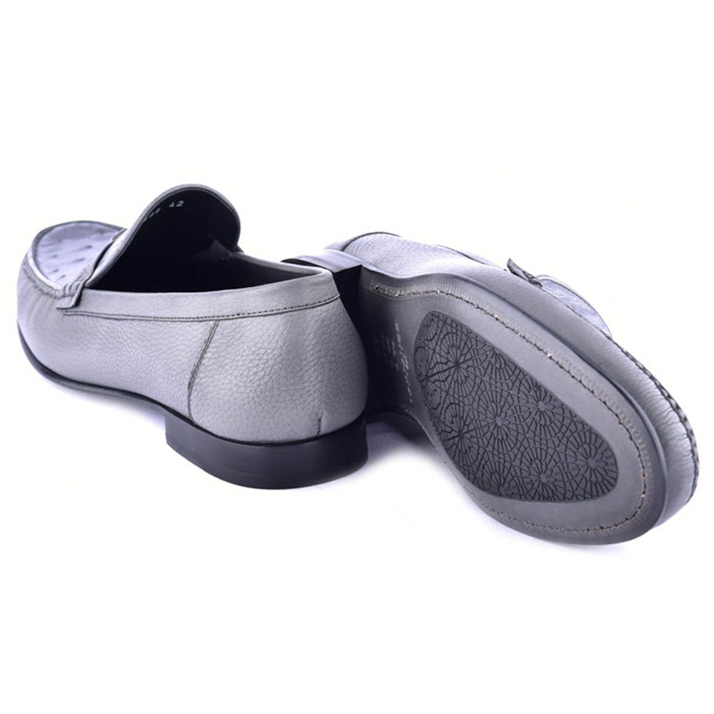 Corrente C0014051-3898Ost Genuine Ostrich / Deerskin Loafers Grey