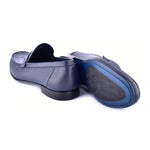 Corrente C0014052-3898Ost Genuine Ostrich / Deerskin Loafers Navy