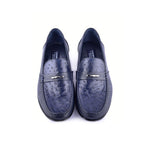 Corrente C0014052-3898Ost Genuine Ostrich / Deerskin Loafers Navy