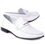 Corrente C0014053-3898Ost Genuine Ostrich / Deerskin Loafers White
