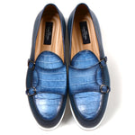 Corrente C0017-4661SP Double Monk Strap Loafers Blue