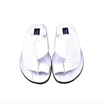 Corrente C0052-5830 Croco Print & Ostrich Leather Sandals White