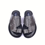 Corrente C0053-5830 Croco Print & Ostrich Leather Sandals Grey