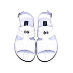 Corrente C0073-5829S Embossed Leather & Ostrich Sandals White