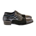 Corrente C008-5796 Cap Toe Fake Lace Shoes Black