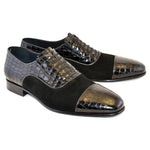 Corrente C008-5796 Cap Toe Fake Lace Shoes Black