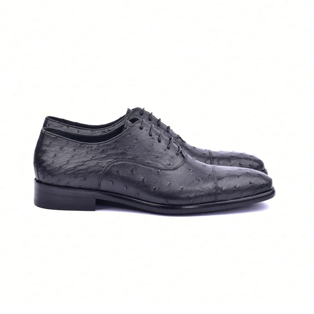 Corrente C009-6265 Genuine Ostrich Shoes Black