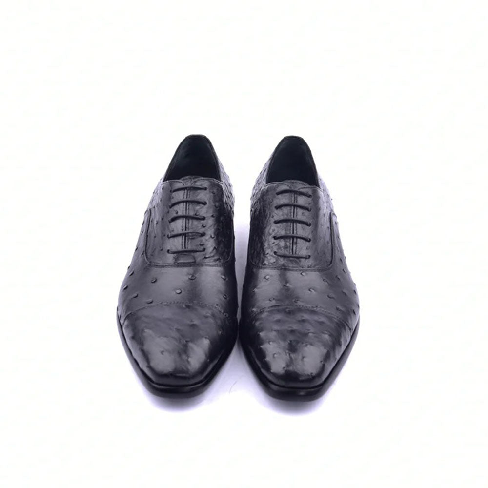 Corrente C009-6265 Genuine Ostrich Shoes Black
