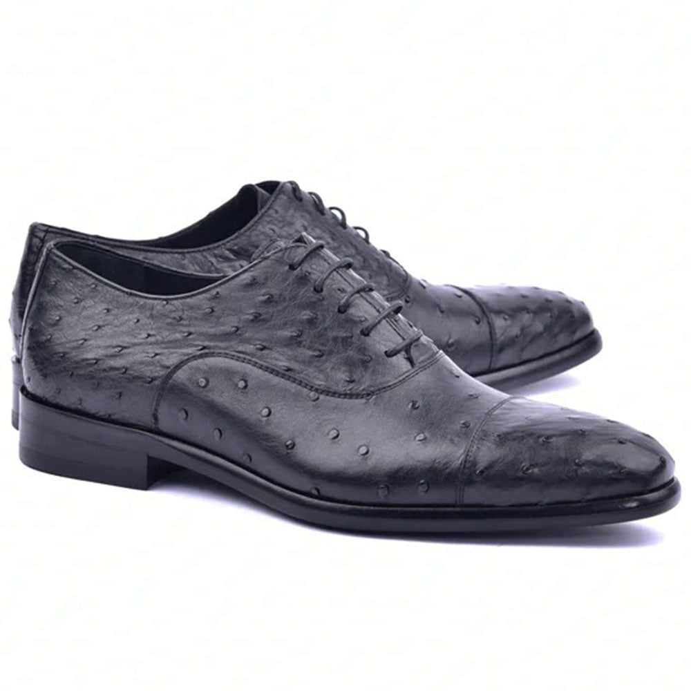 Corrente C009-6265 Genuine Ostrich Shoes Black