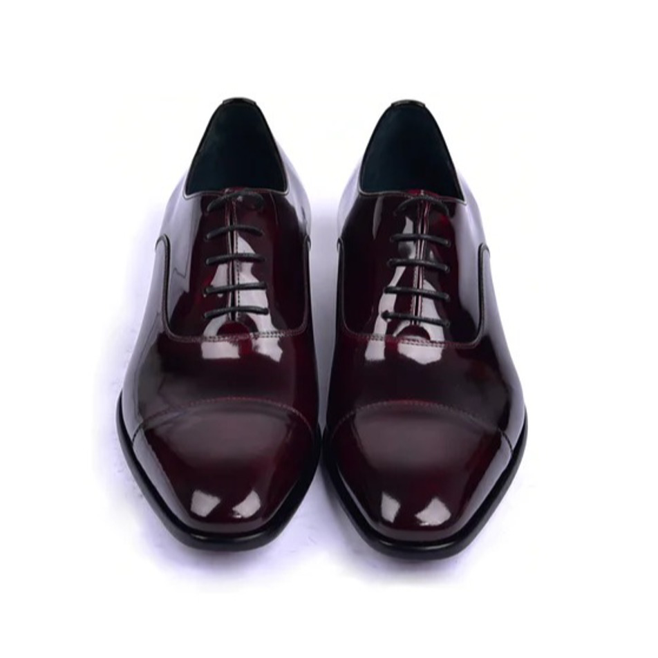 Corrente C0093-6265 Shiny Calfskin Shoes Burgundy