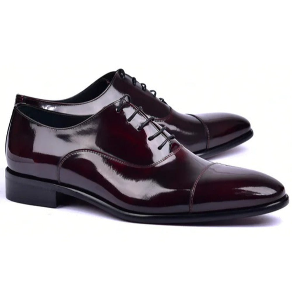 Corrente C0093-6265 Shiny Calfskin Shoes Burgundy