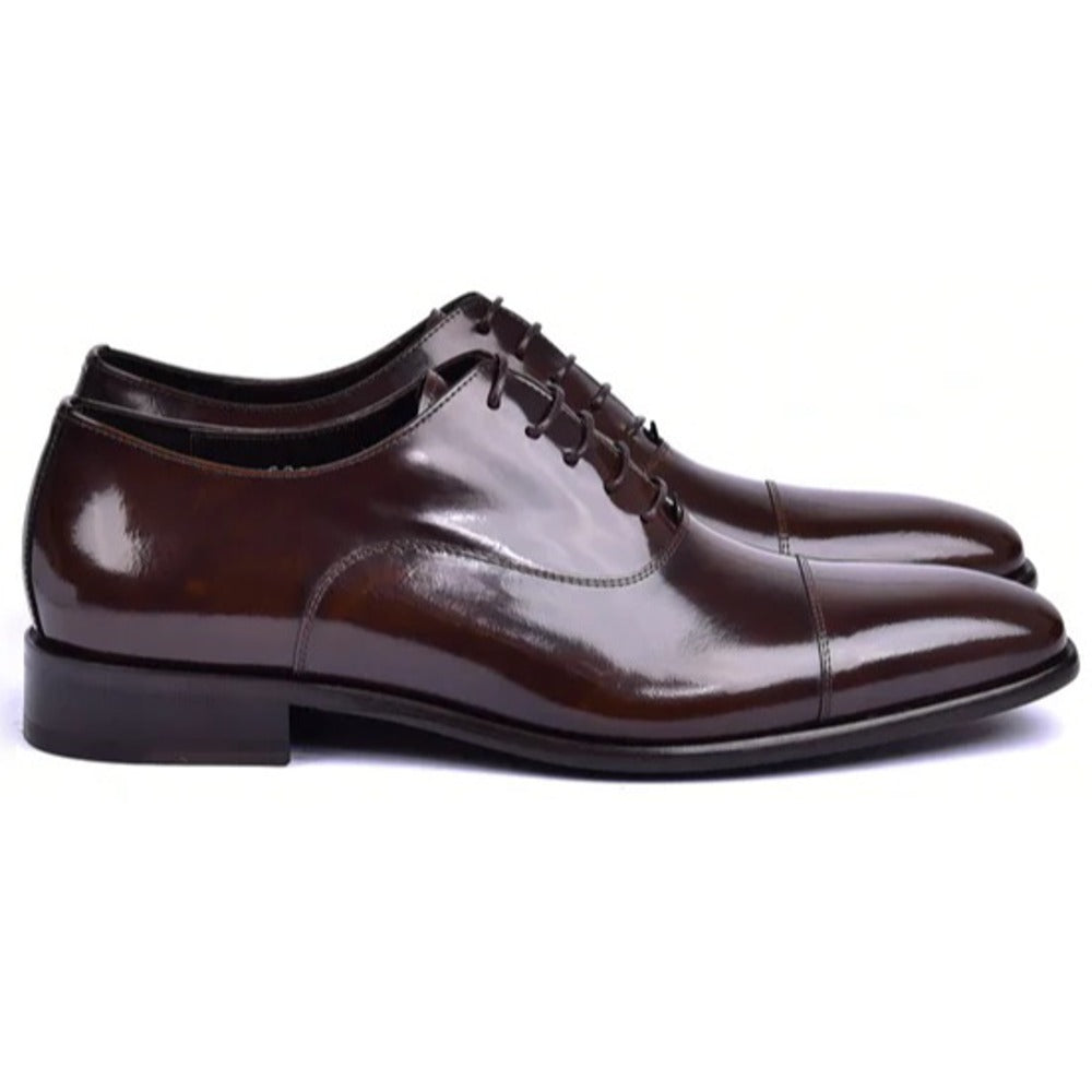 Corrente C0095-6265 Shiny Calfskin Shoes Brown