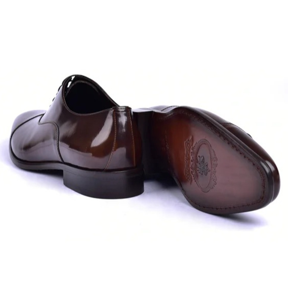 Corrente C0095-6265 Shiny Calfskin Shoes Brown