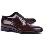 Corrente C0095-6265 Shiny Calfskin Shoes Brown