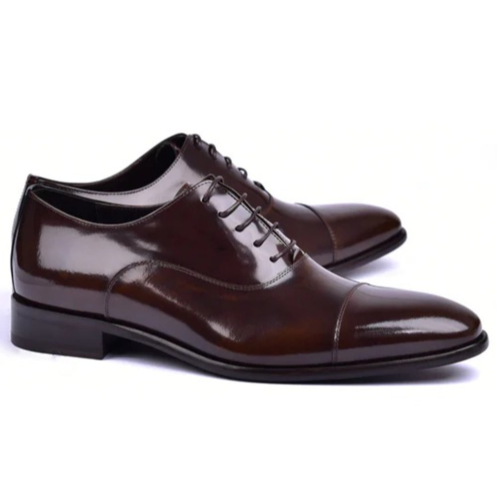 Corrente C0095-6265 Shiny Calfskin Shoes Brown