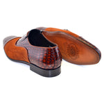 Corrente C011-5796 Cap Toe Fake Lace Shoes Tabacco