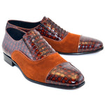 Corrente C011-5796 Cap Toe Fake Lace Shoes Tabacco