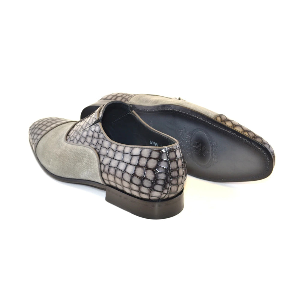 Corrente C012-5796 Cap Toe Fake Lace Shoes Grey