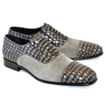 Corrente C012-5796 Cap Toe Fake Lace Shoes Grey