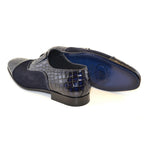 Corrente C014-5796 Cap Toe Fake Lace Shoes Navy