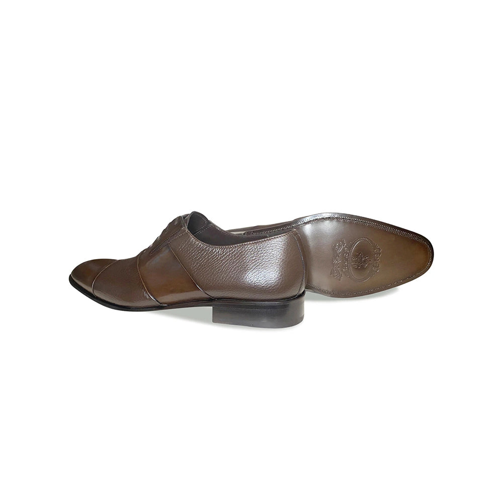 Corrente C0142-5691 Cap Toe Fake Lace Deerskin Shoes Brown