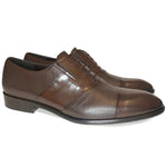 Corrente C0142-5691 Cap Toe Fake Lace Deerskin Shoes Brown