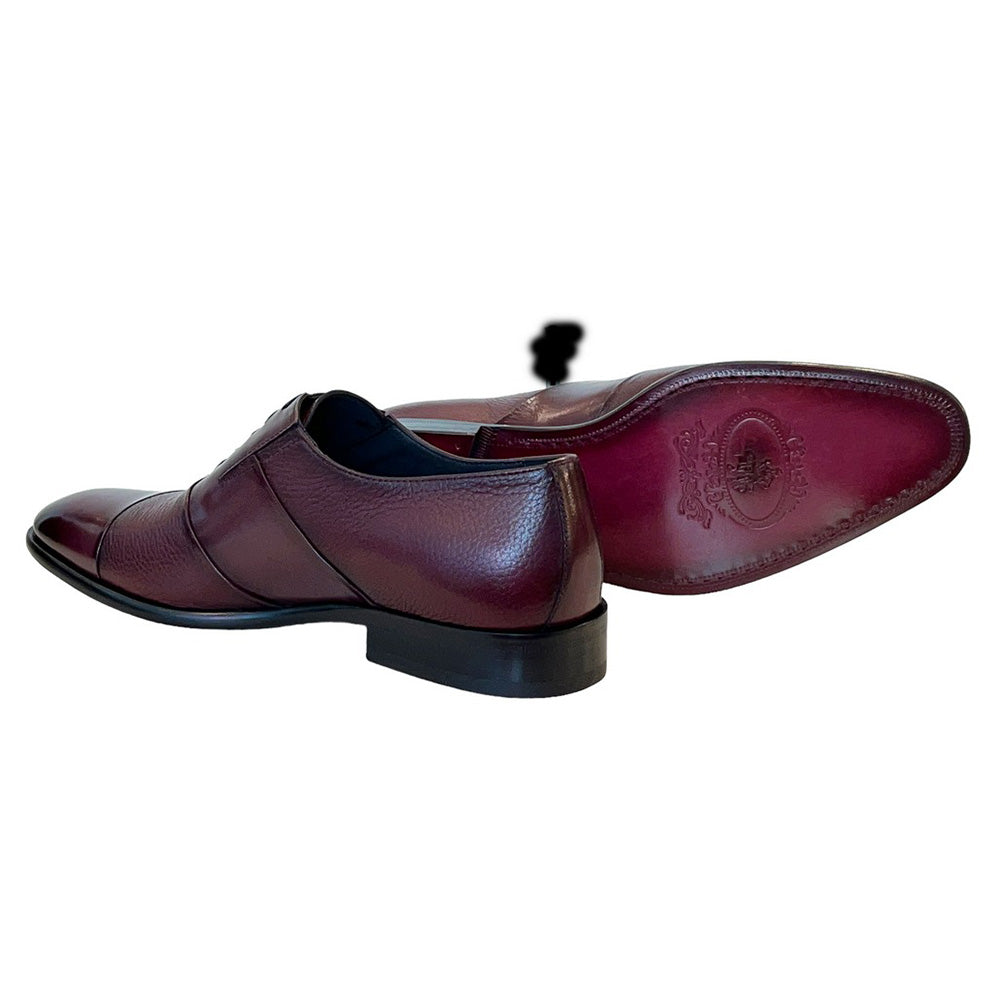 Corrente C0142-5691 Deerskin Cap-Toe Tie-Less Shoes Burgundy