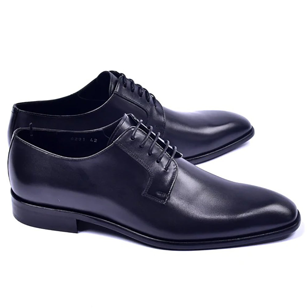 Corrente C01501-6291 Plain Toe Lace Up Shoes Black