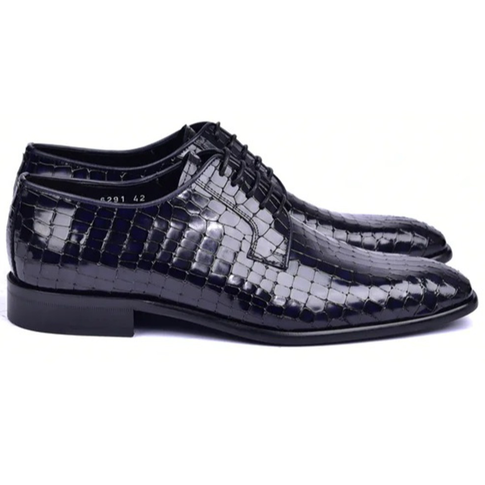 Corrente C01507-6291 Croco Print Shoes Navy