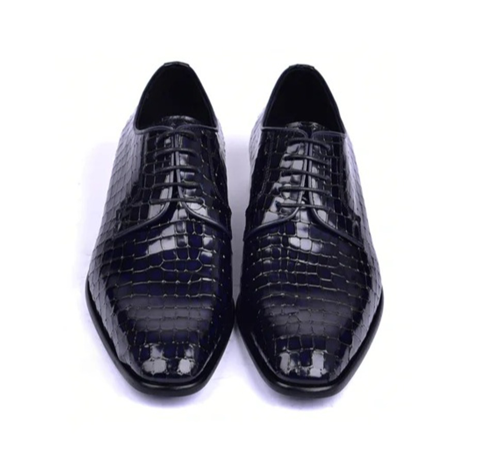 Corrente C01507-6291 Croco Print Shoes Navy