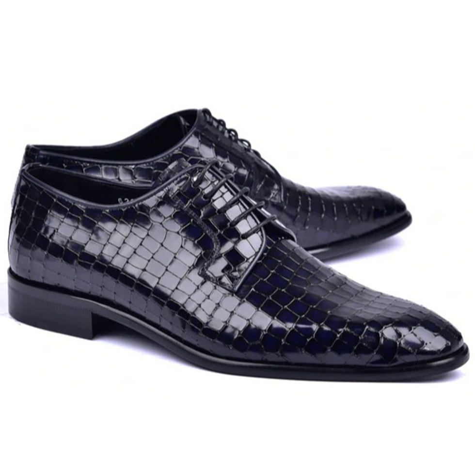 Corrente C01507-6291 Croco Print Shoes Navy