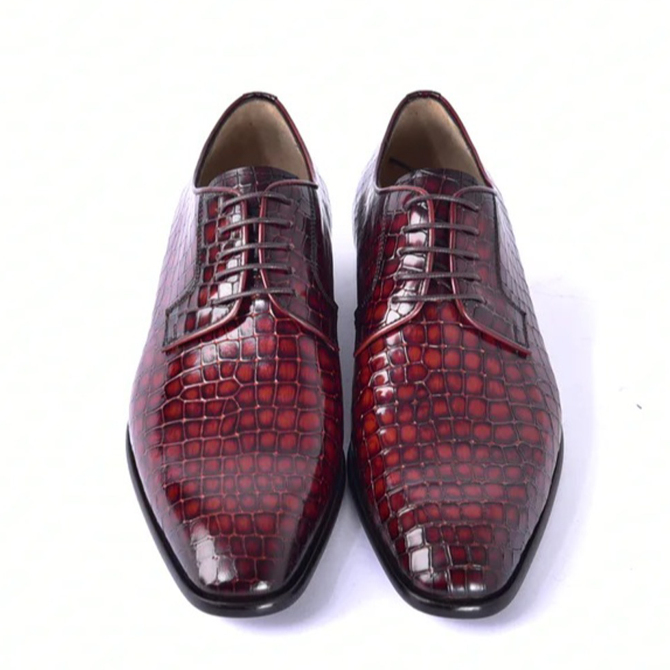 Corrente C01508-6291 Croco Print Shoes Tan