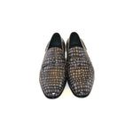 Corrente C017-3470 Croco Leather Loafer Shoes Grey
