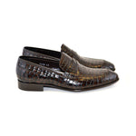 Corrente C018-3470 Croco Leather Loafer Shoes Tabacco
