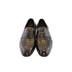 Corrente C018-3470 Croco Leather Loafer Shoes Tabacco