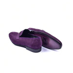 Corrente C02004-5760 H Buckle Suede Loafers Purple