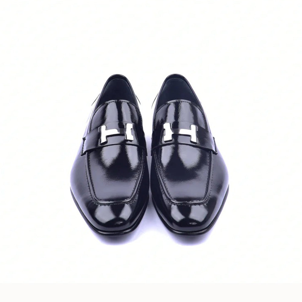 Corrente C02006-5760 H Patent Leather Loafers Black