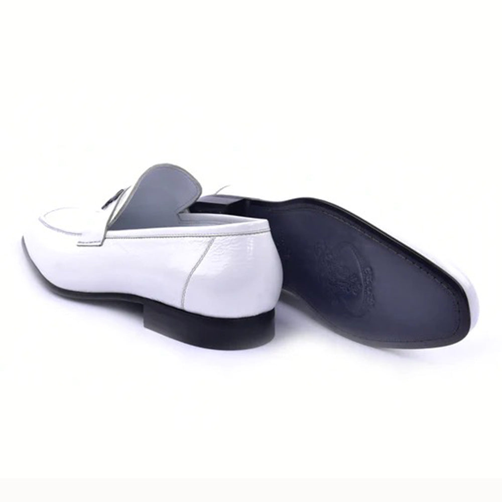 Corrente C02007-5760 H Patent Leather Loafers White
