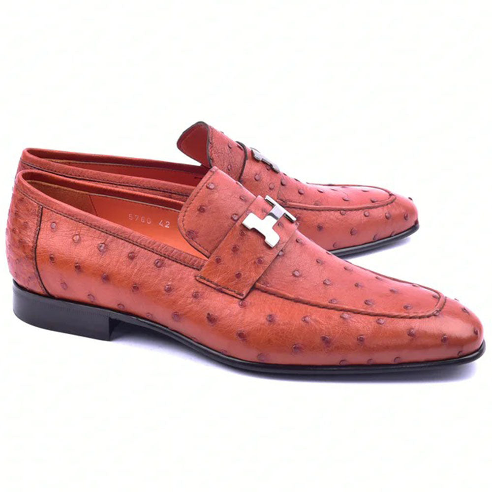 Corrente C02008-5760 H Ostrich Loafers Rust