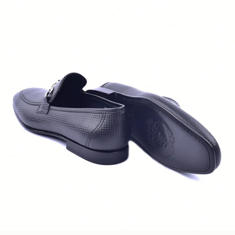 Corrente C02020-6091-2 Loro Design Leather Loafers Black