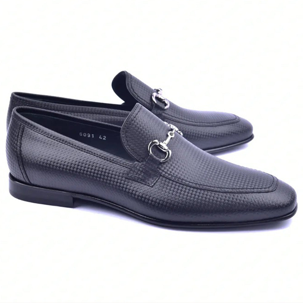 Corrente C02020-6091-2 Loro Design Leather Loafers Black