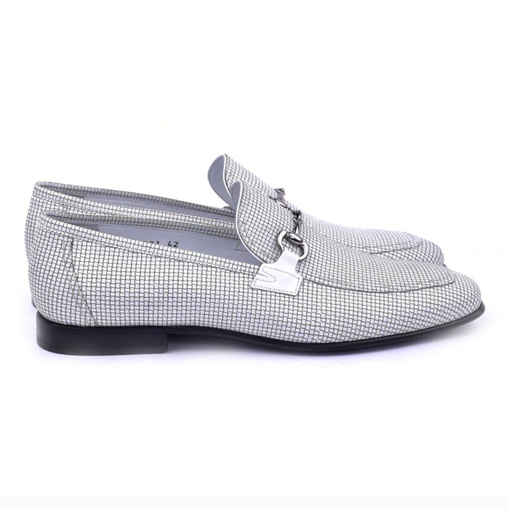 Corrente C02021-6091-2 Loro Design Leather Loafers White